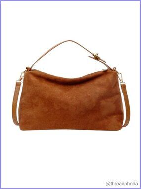 Suede Hobo Bag Women's Slouchy Tote Handbag with Adjustable Strap